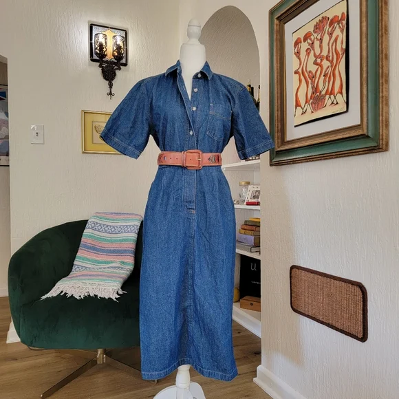 Vintage Denim Dress Fits Sm-Med Vintage Denim Dress Fits Sm-Med